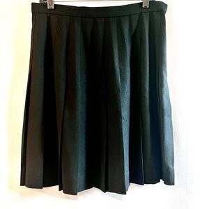 Talbots Elegant Black A-Line Pleated Skirt
